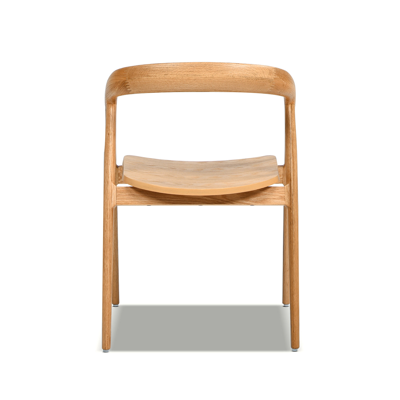 Simeon 21" Scandinavian Sculpted Oak Wood Dining Chair, Warm Natural Brown Oak Wood