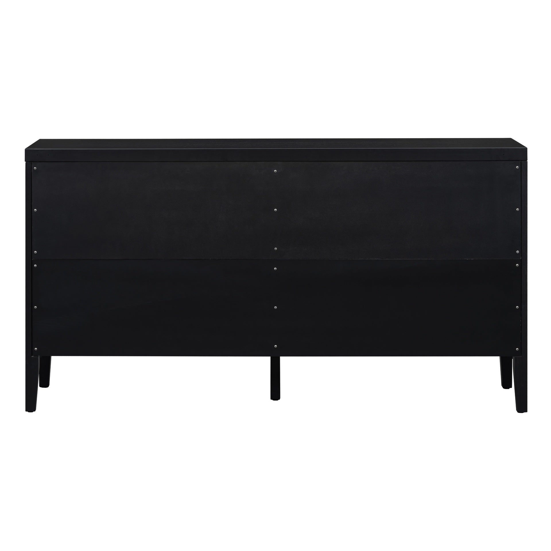 TREXM Retro Sideboard door with Circular Groove Design Round Metal Door Handle for Entrance, Dinning Room, Living Room (Black)