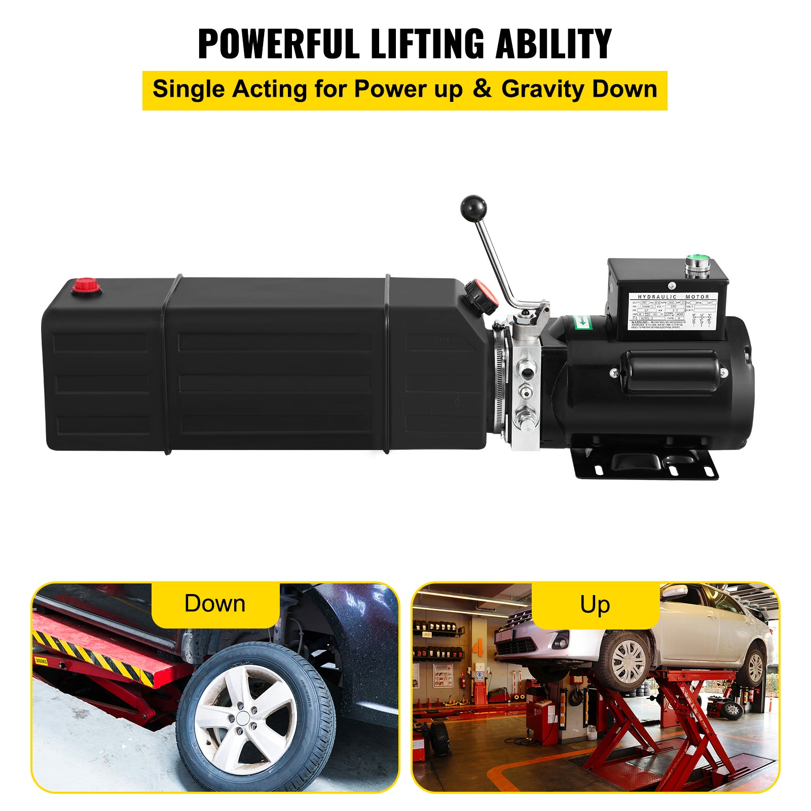 Hydraulic Pump 2950 PSI 60HZ Hydraulic Power Unit 3 HP 220V Hydraulic Power Pack for 2 & 4 Post Lifts Car Lift Hydraulic Power Unit with 3.5 Gallon Reservoir