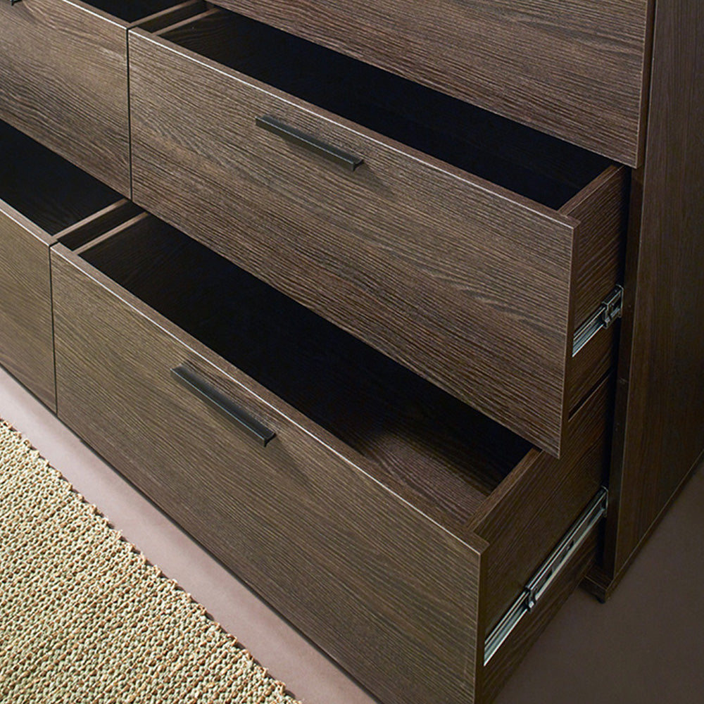 Morgan Farmhouse Six-Drawer Jumbo Dresser in Espresso