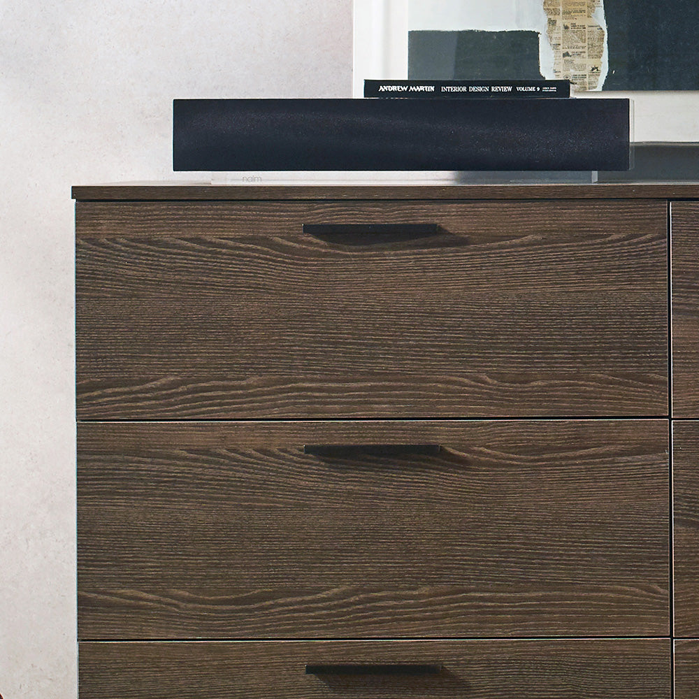 Morgan Farmhouse Six-Drawer Jumbo Dresser in Espresso