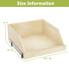 Pull Out Cabinet Organizer High Drawer 19½" W x 21" D Hard Close Wood Slide Out Shelves Cabinet Storage and Organizer with Full Extension Rail Slides Pull Out Drawer for Kitchens Cabinet Pantry