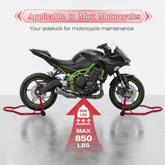 MOTO4U Motorcycle Front & Rear Stand, Front Rear Combo Stand Universal Wheel Lift Stand Swingarm Spool Lift Stand Paddock Stand (Red)
