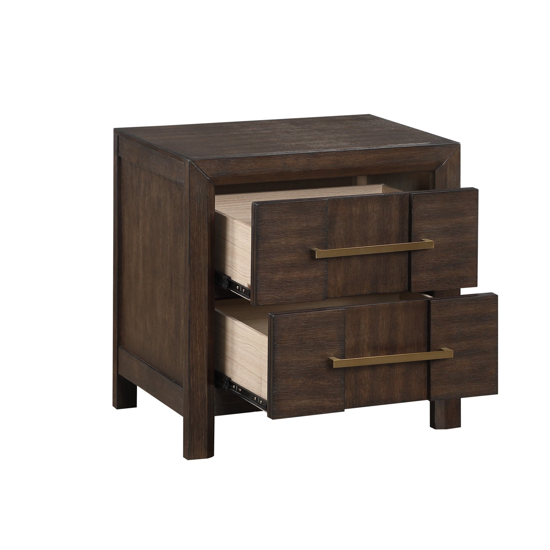 Kenzo Modern Style 2-Drawer Nightstand Made with Wood in Walnut same as G150108534  (NJ inventory)