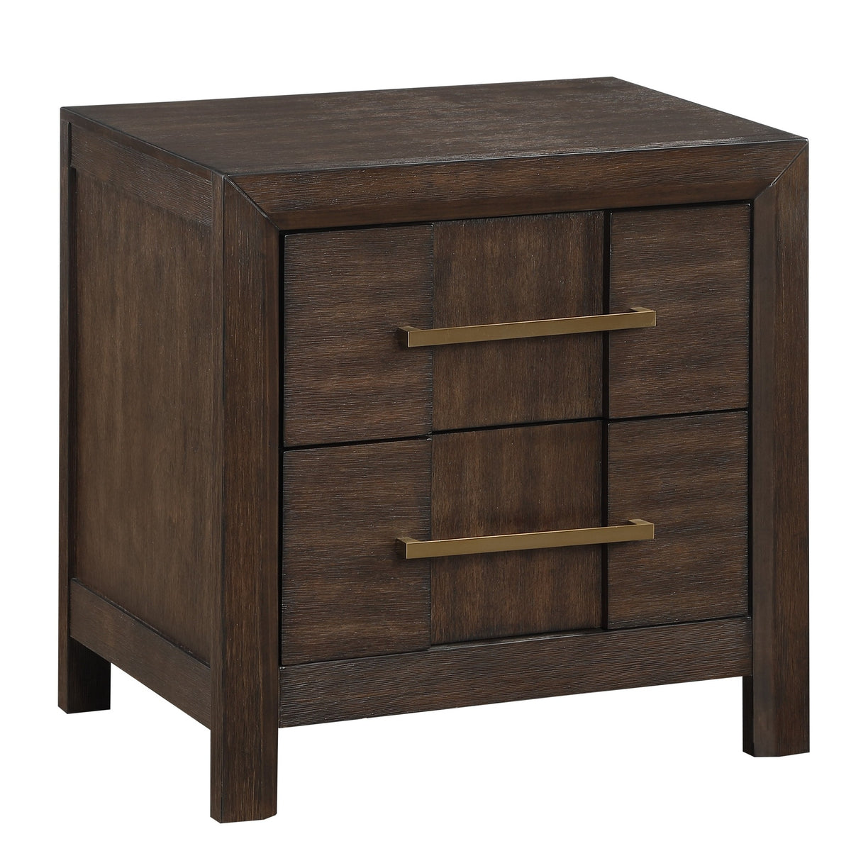 Kenzo Modern Style 2-Drawer Nightstand Made with Wood in Walnut same as G150108534  (NJ inventory)