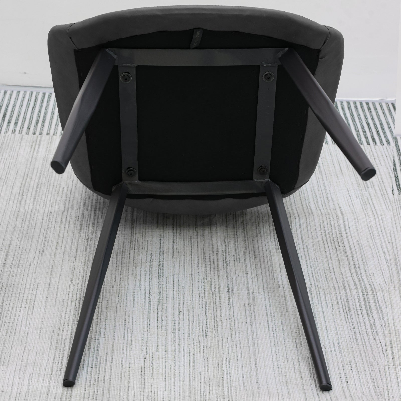 Black PU Leather Dining Chair with Metal Legs, Modern Upholstered Chair Set of 2 for Kitchen, Restaurant, Living, Meeting Room
