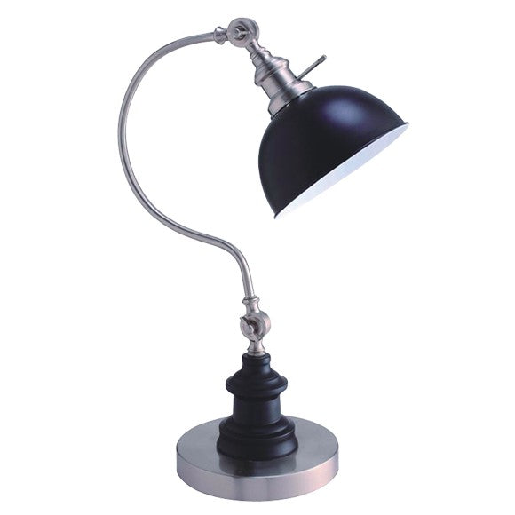 22"H SATIN NICKLE GOOD NECK TABLE LAMP