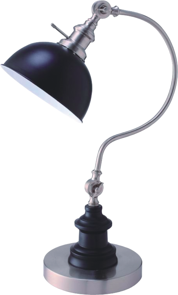 22"H SATIN NICKLE GOOD NECK TABLE LAMP