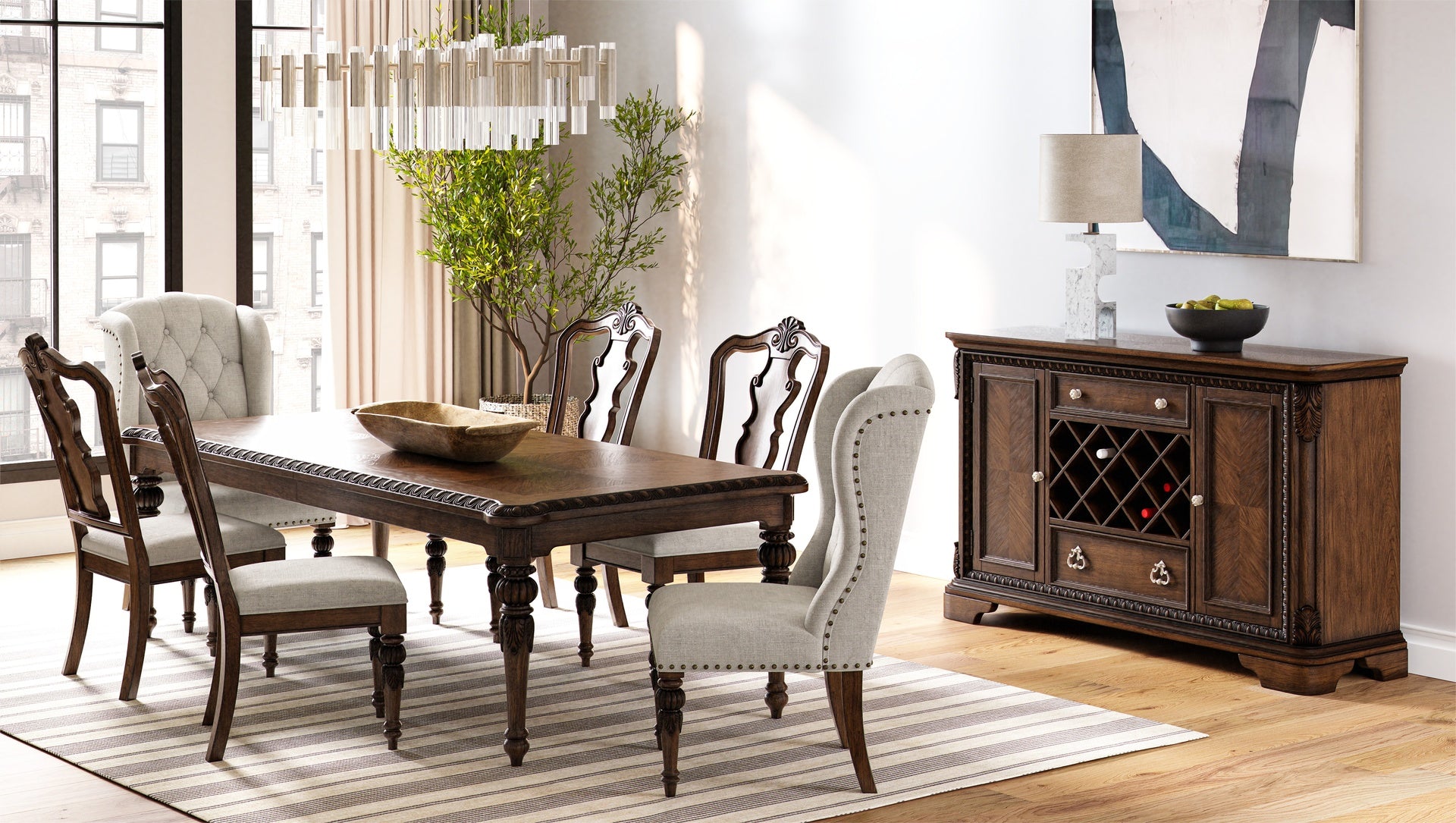 Upholstered Wing Host Chair