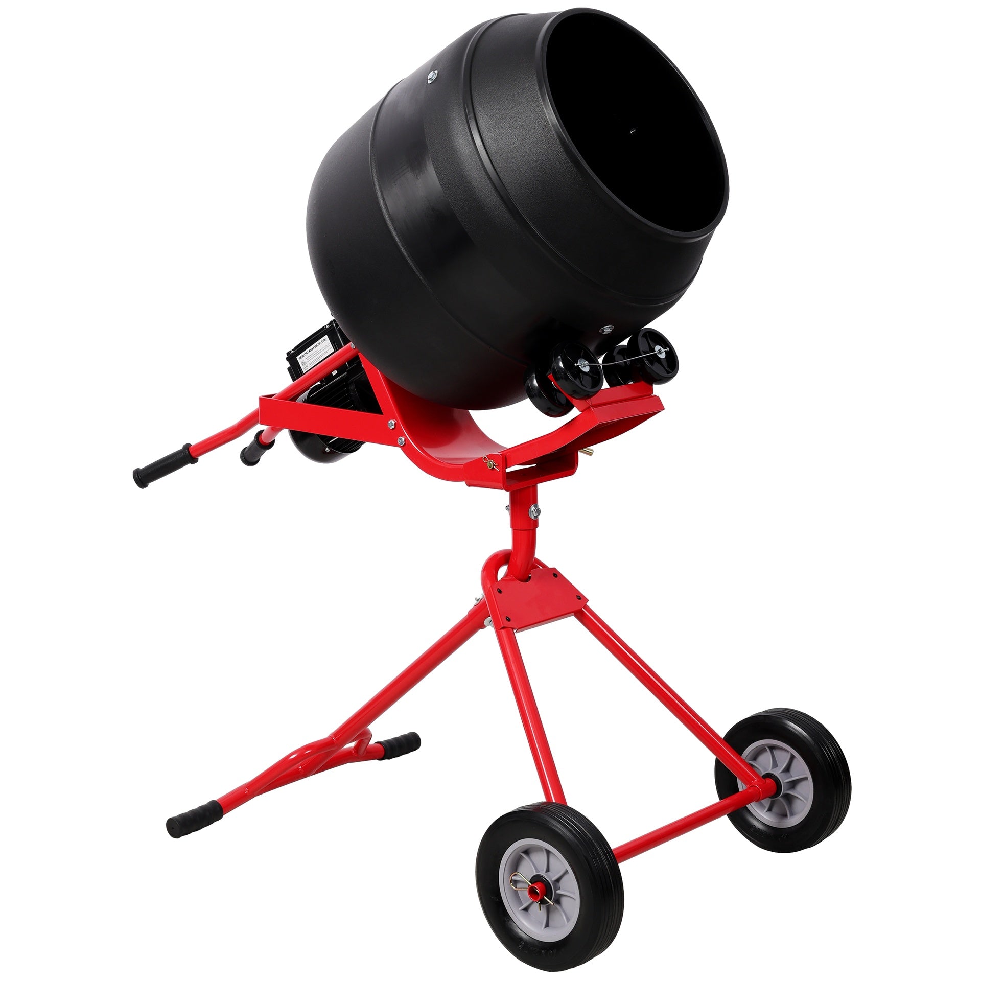 4.0 CUFT/110L Portable Electric Concrete Mixer, Heavy Duty Power Cement Mixing Machine for Mortar, Poly Drum 110V/60Hz  ETL Certificated