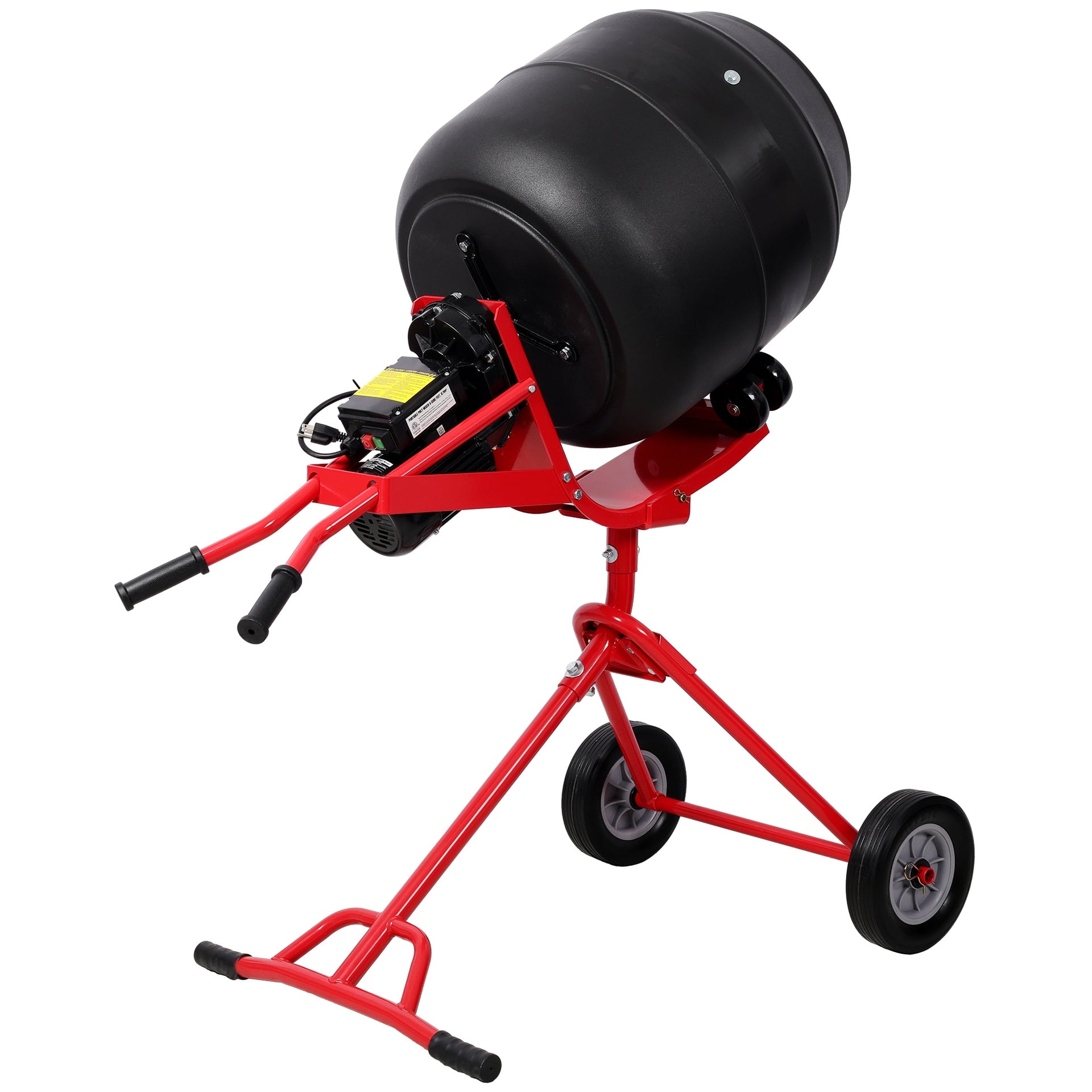 4.0 CUFT/110L Portable Electric Concrete Mixer, Heavy Duty Power Cement Mixing Machine for Mortar, Poly Drum 110V/60Hz  ETL Certificated