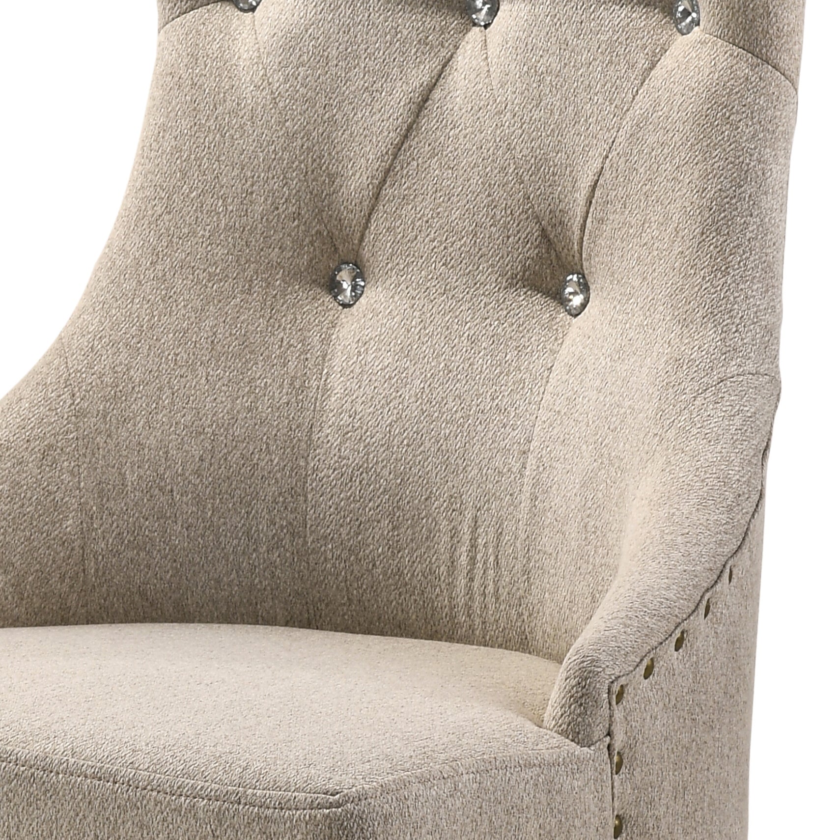 Beige and Reclaimed Grey Tufted Back Side Chairs (Set of 2)