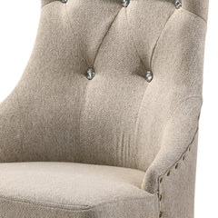 Beige and Reclaimed Grey Tufted Back Side Chairs (Set of 2)