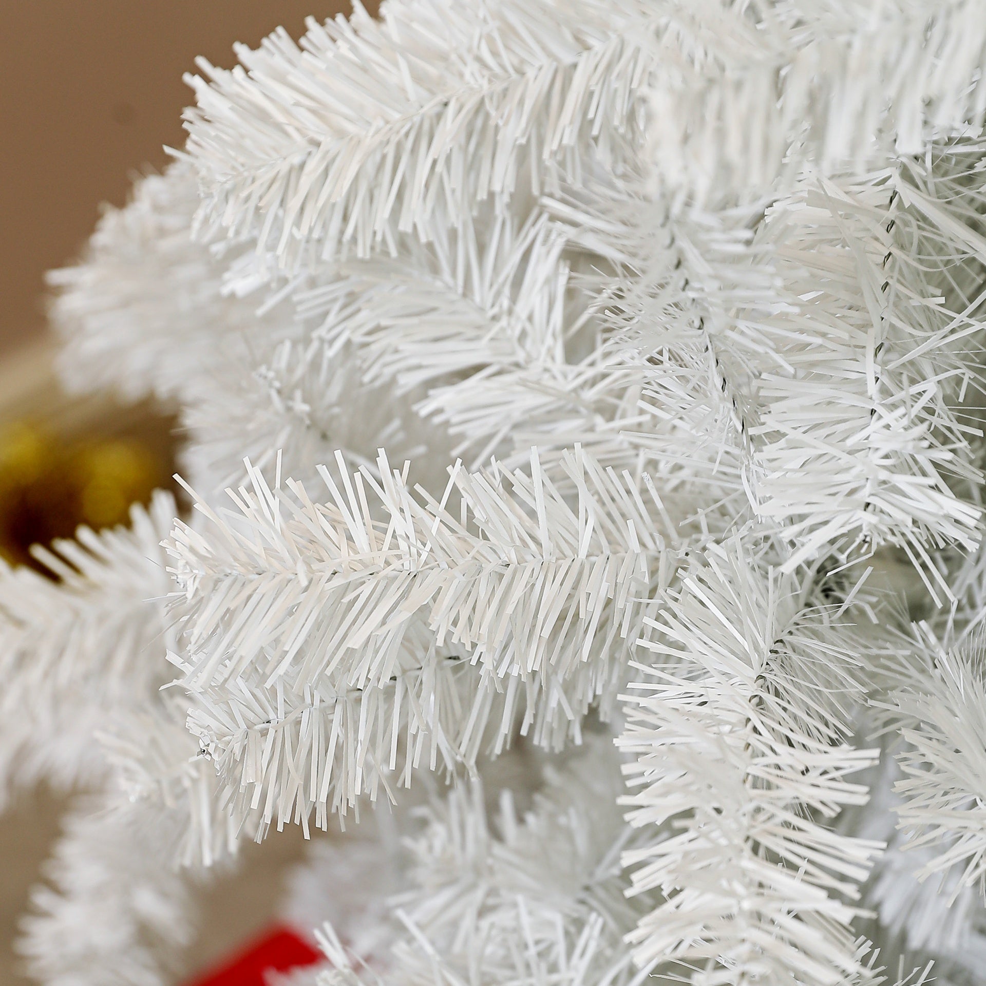 HOMCOM 6ft Tall Artificial Christmas Tree, Unlit Xmas Tree with 1000 Branch Tips, Auto Open, Steel Base, Holiday Décor for Home Office, White