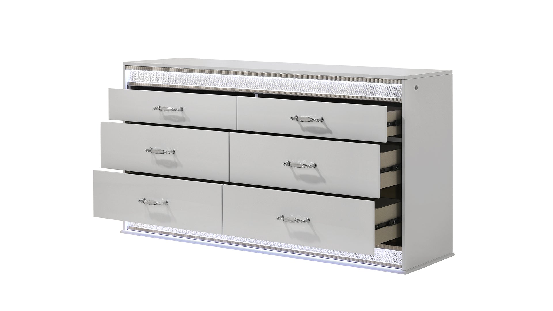 Glam Modern Style 6- Drawer Dresser Made with Wood in White (INCLUDES DRESSER ONLY)      same asG150108642  (NJ Inventory)