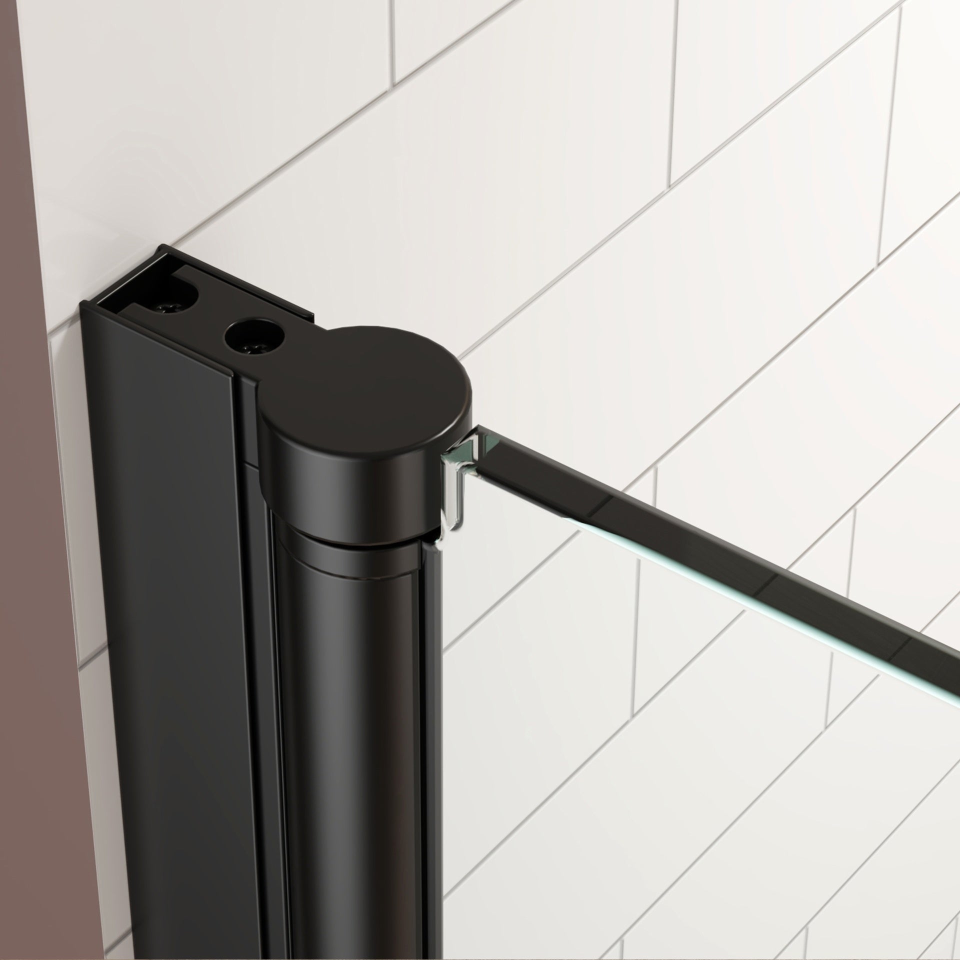 Pivot swing single glass panel shower door 34 in.W x 72 in.H,adjustable 33.5-35 inch frameless shower door with 1/4 inch clear tempered glass,matte black hardwares