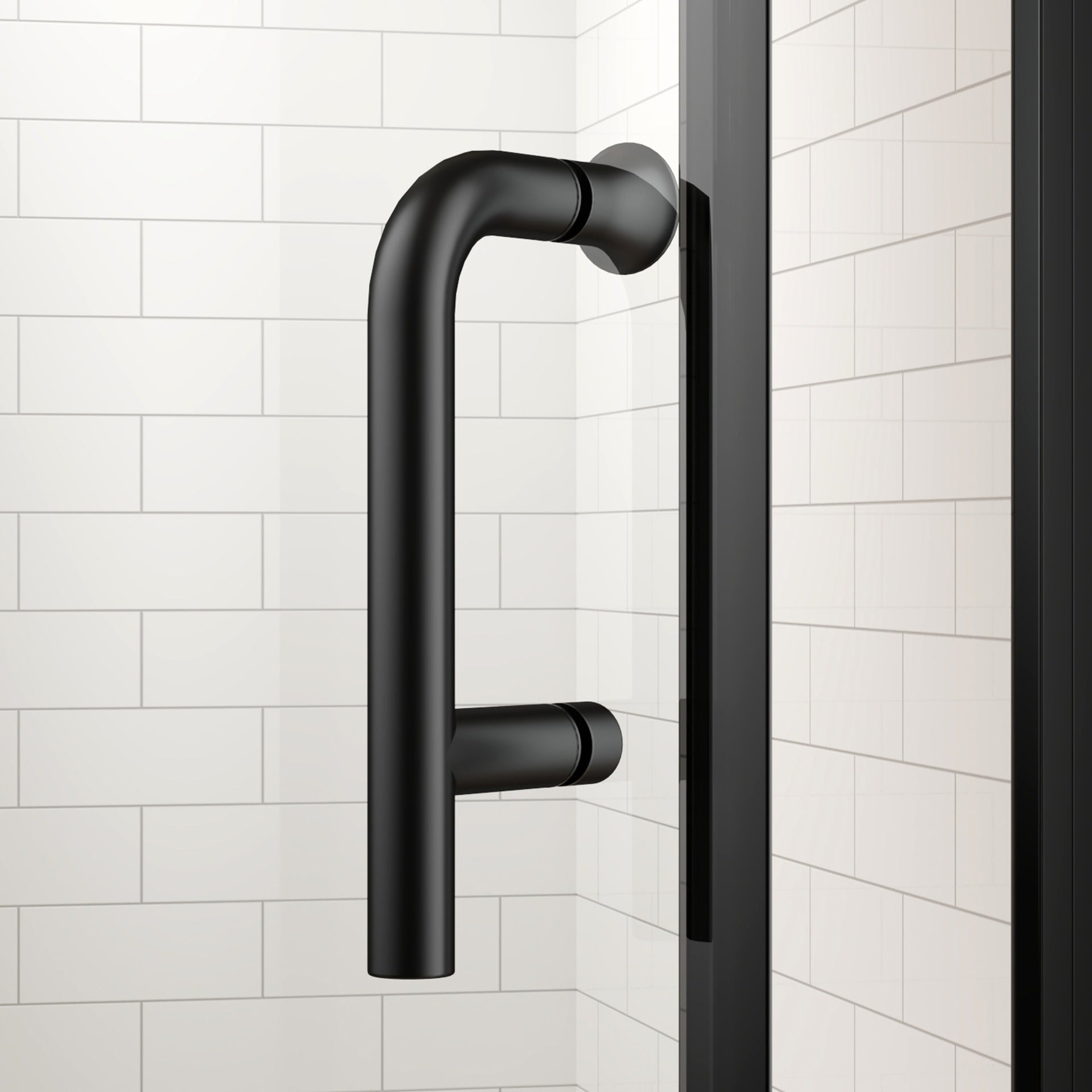 Pivot swing single glass panel shower door 34 in.W x 72 in.H,adjustable 33.5-35 inch frameless shower door with 1/4 inch clear tempered glass,matte black hardwares