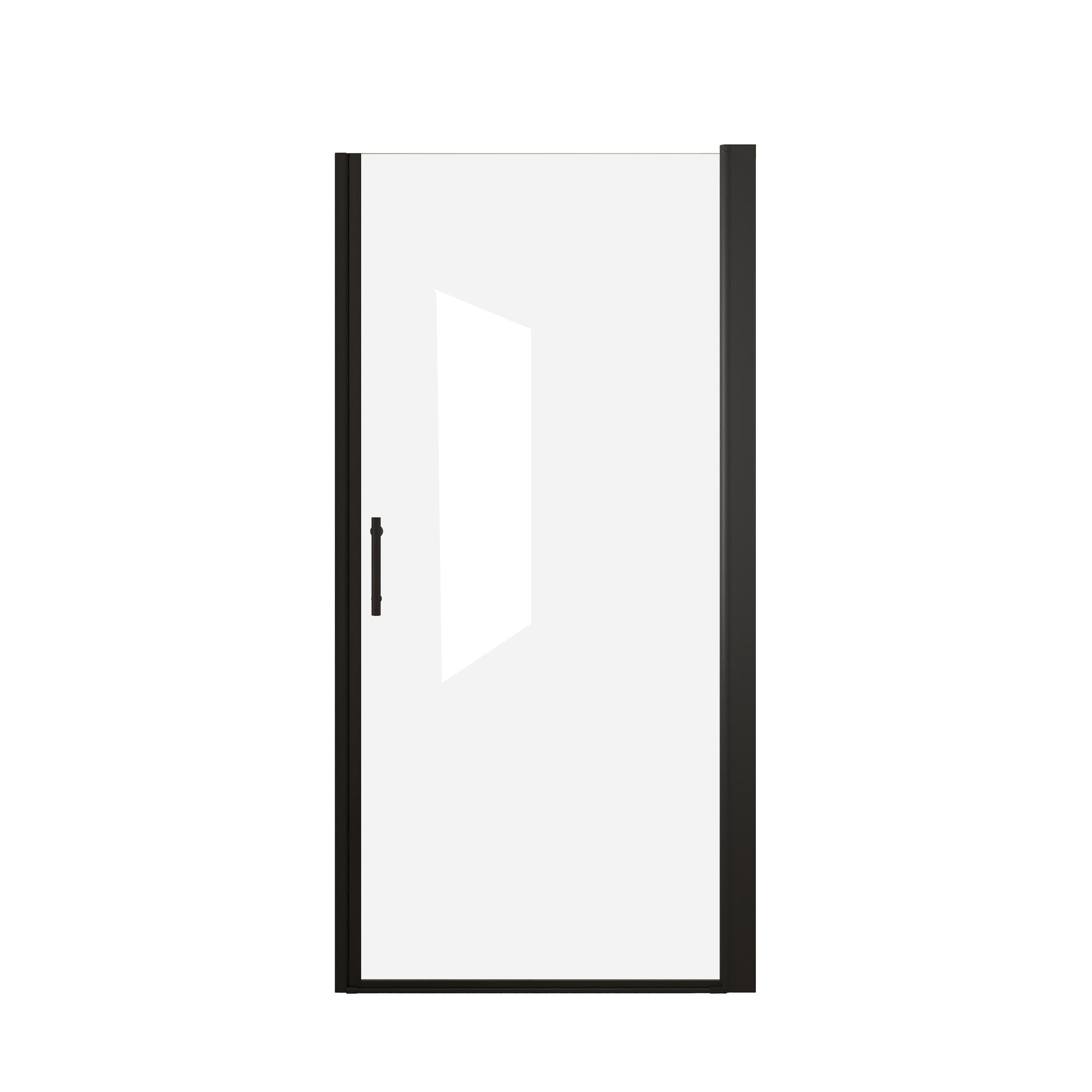 32"x 72" Pivot Shower Door, Matte Black Aluminum Frame, Half Frame ,1/4"(6mm) Tempered Glass Explosion Proof Film