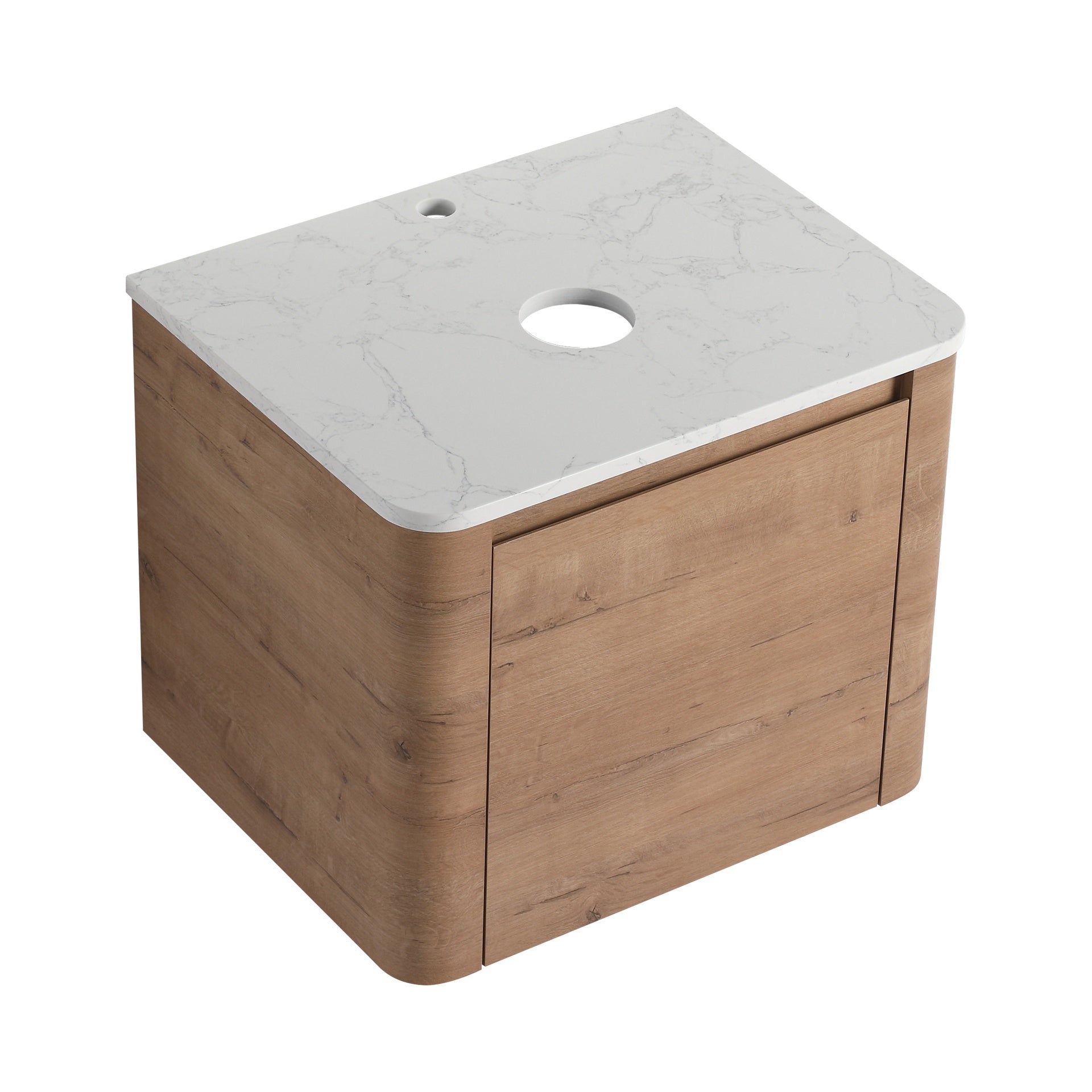 24'' Wall-Mounted Bathroom Vanity & 1-Soft-Close Door, KD-Packing, Plywood (Vanity Only, Excluding Sink)