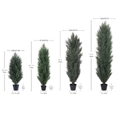 5FT Detachable Artificial Green Cypress Tree Realistic Tall Faux Plant for Indoor and Outdoor Decoration 2pcs/set
