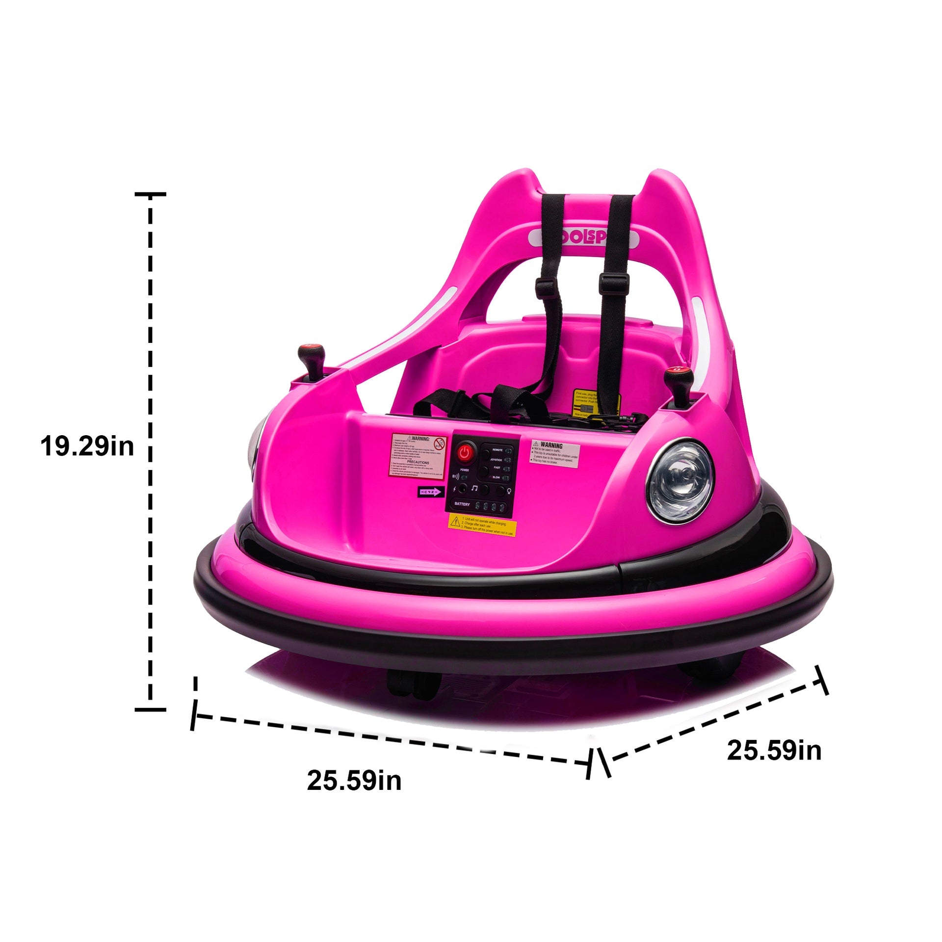 12V ride on bumper car for kids,electric car for kids,1.5-5 Years Old,W/Remote Control, LED Lights, Bluetooth & 360 Degree Spin, Vehicle body with anti-collision padding
Five-point Safety Belt,2wd
