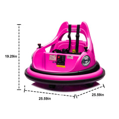12V ride on bumper car for kids,electric car for kids,1.5-5 Years Old,W/Remote Control, LED Lights, Bluetooth & 360 Degree Spin, Vehicle body with anti-collision padding
Five-point Safety Belt,2wd