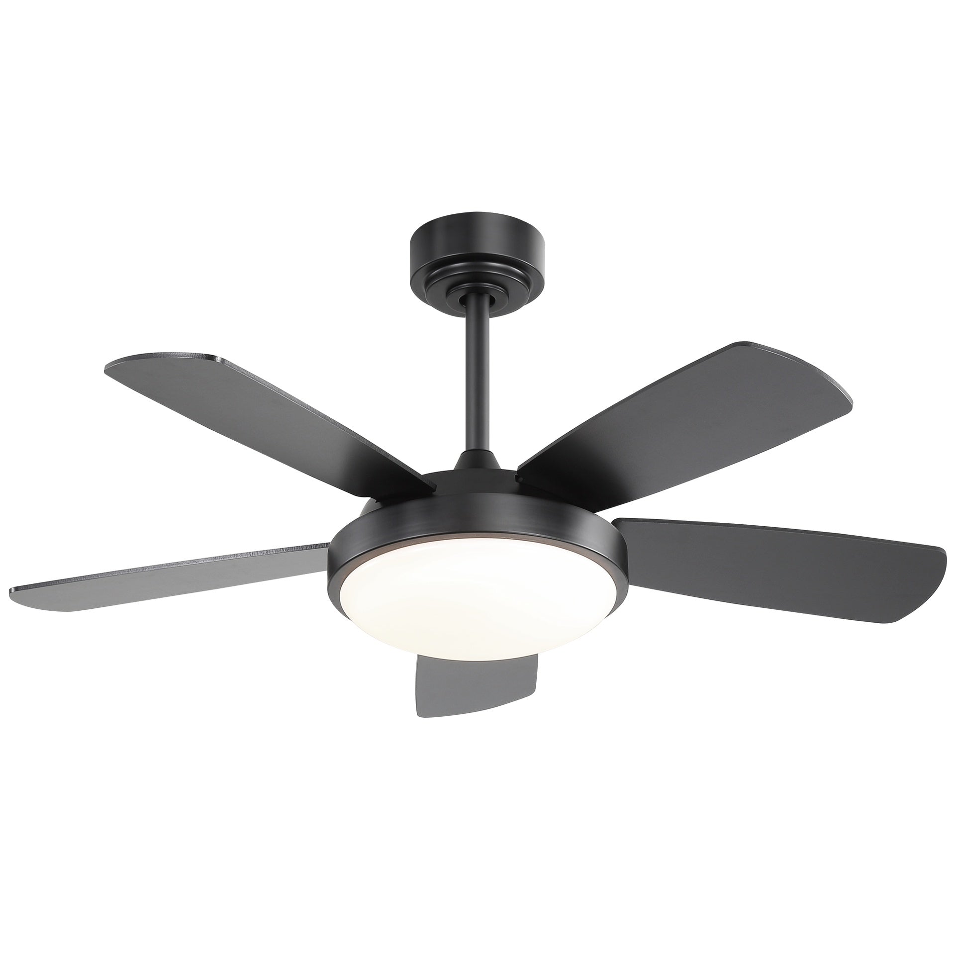 42 Inch Black Ceiling Fan with 22W LED Light and Remote Control MDF Blades Reversible DC Motor