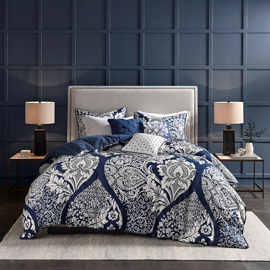 Full/Queen 6 Piece Printed Duvet Cover Set