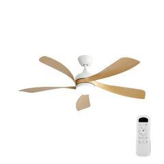 52 Inch Modern Ceiling Fan With 3 Color Dimmable Led Light 5 ABS Blades Remote Control Reversible DC Motor