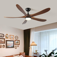 5 blade solid wood 52 inch ceiling fan light