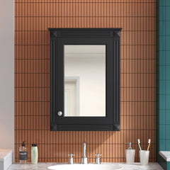 20" Wall Mounted Bathroom Storage Cabinet with Mirror, Medicine Cabinet with Height Adjustable Shelf, Over the Toilet Space Saver Cabinet