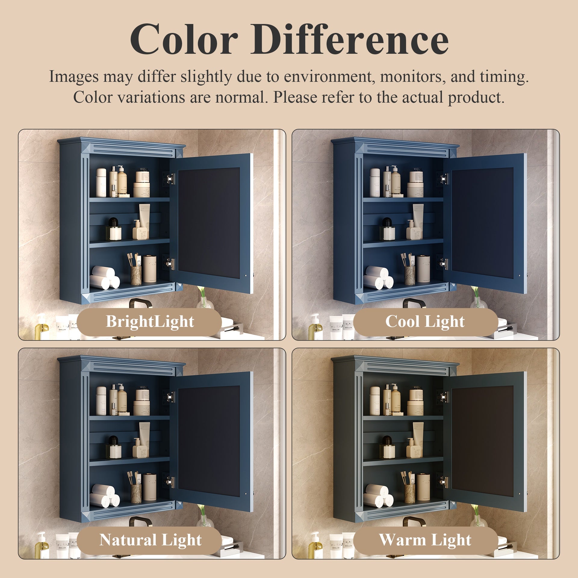 24'' x 27'' Wall Mounted Bathroom Storage Cabinet with Mirror, Medicine Cabinet with Height Adjustable Shelf, Over the Toilet Space Saver Cabinet