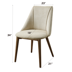 Willene Polished Microfiber Beige Side Chair (Set of 2)