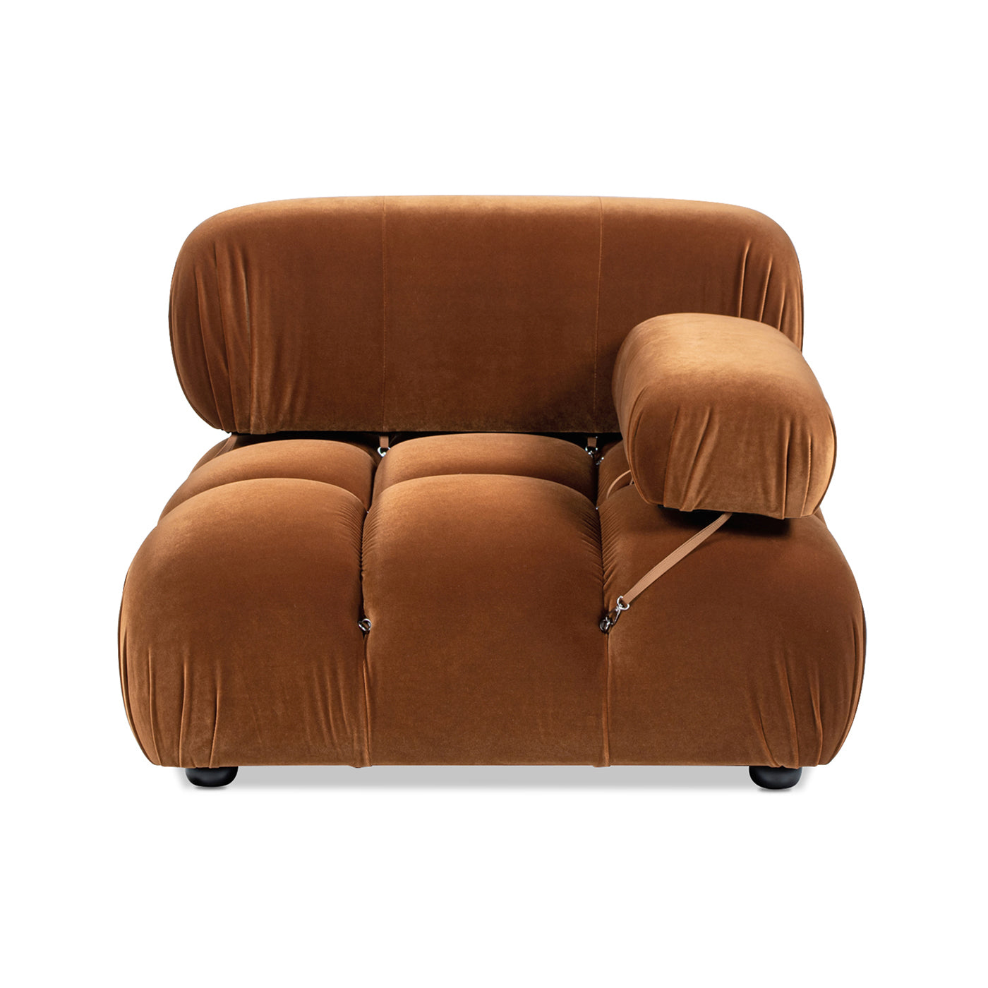 Marcel 36" Bubble Modular Modern Lounge Arm Chair, Olive Green Performance Velvet