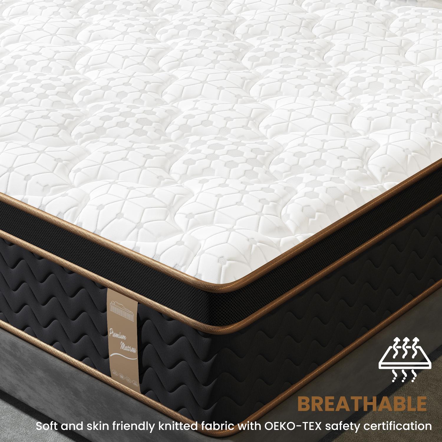 10" Full Plush Hybrid Mattresses with Independently Encased Coils & Gel Memory Foam, Fiberglass-Free, Motion Isolation-Edge Support, Mattress in a Box, CertiPUR-US Certified