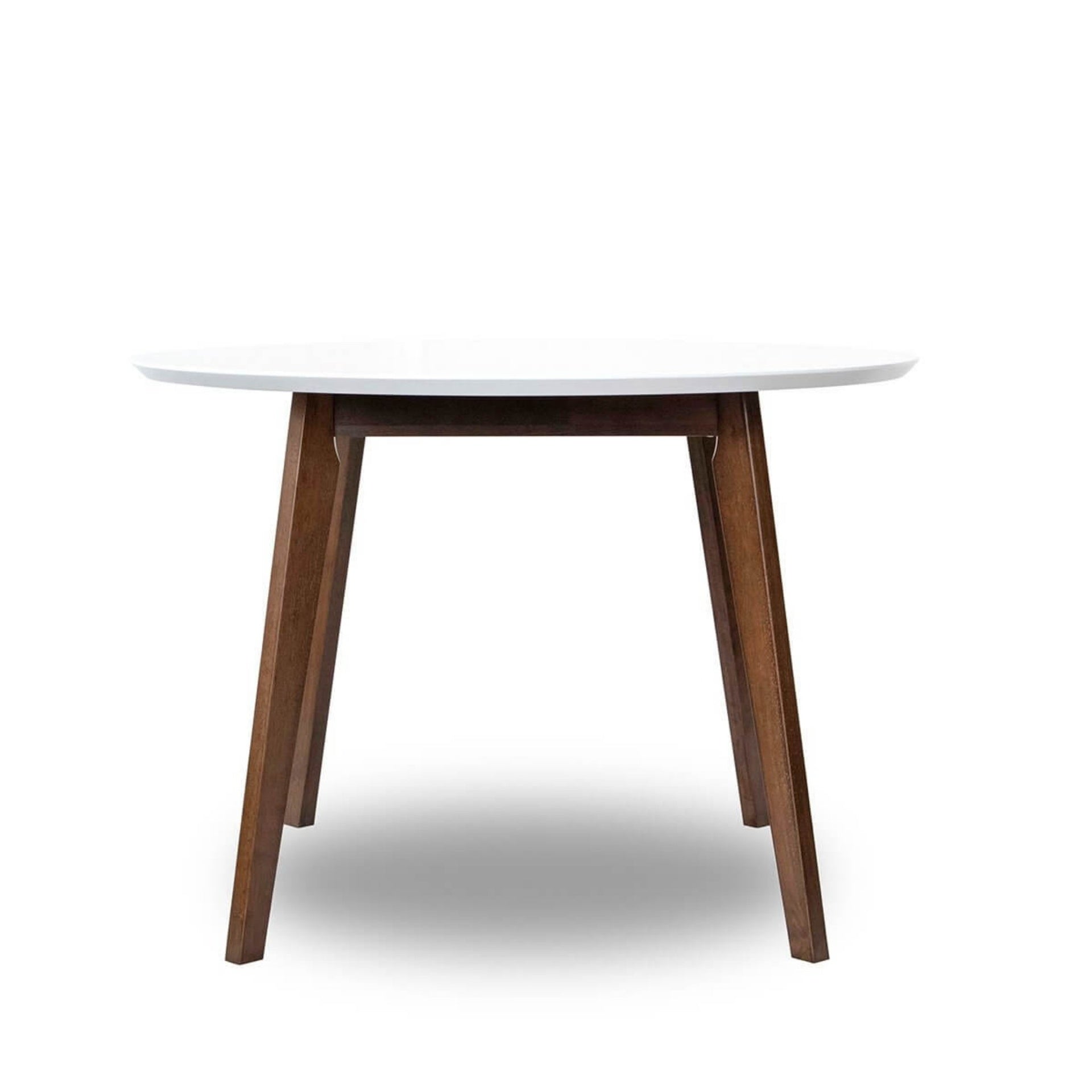 Alina Contemporary Dining Table with Smooth White Finish and Solid Wood Base 43" Diameter X 29.5" H Kitchen Dining Room Circle Dinner Pedestal Table