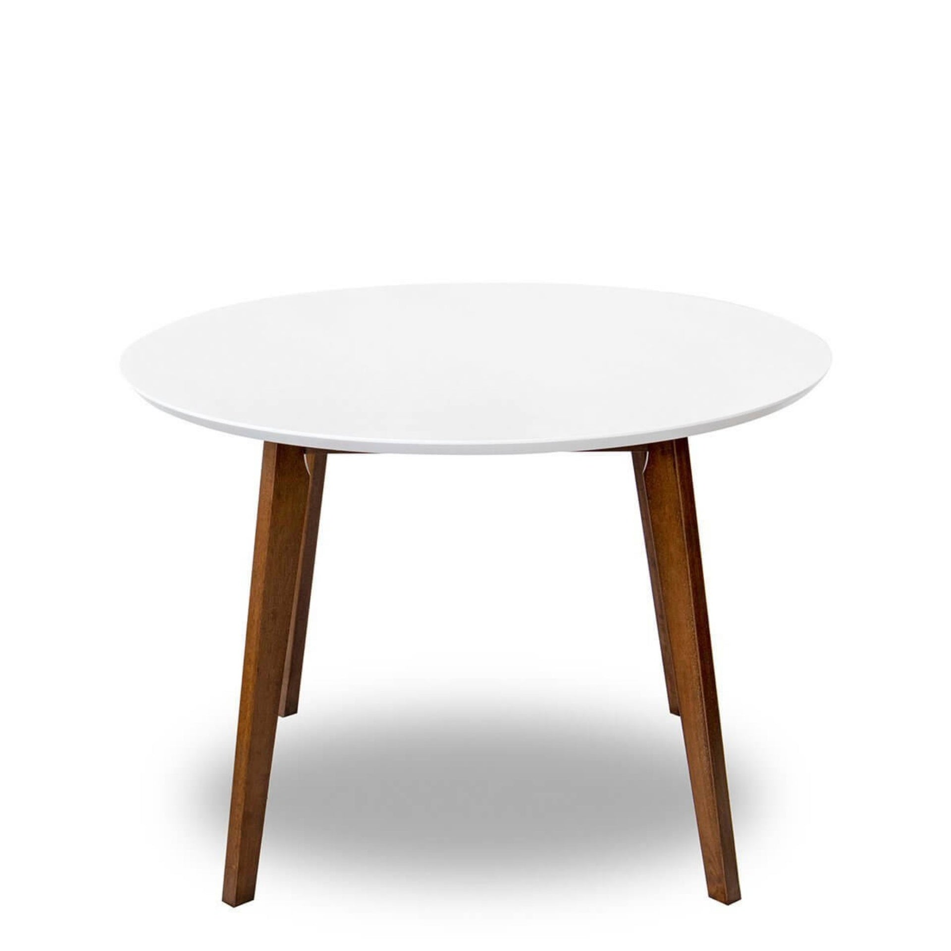 Alina Contemporary Dining Table with Smooth White Finish and Solid Wood Base 43" Diameter X 29.5" H Kitchen Dining Room Circle Dinner Pedestal Table