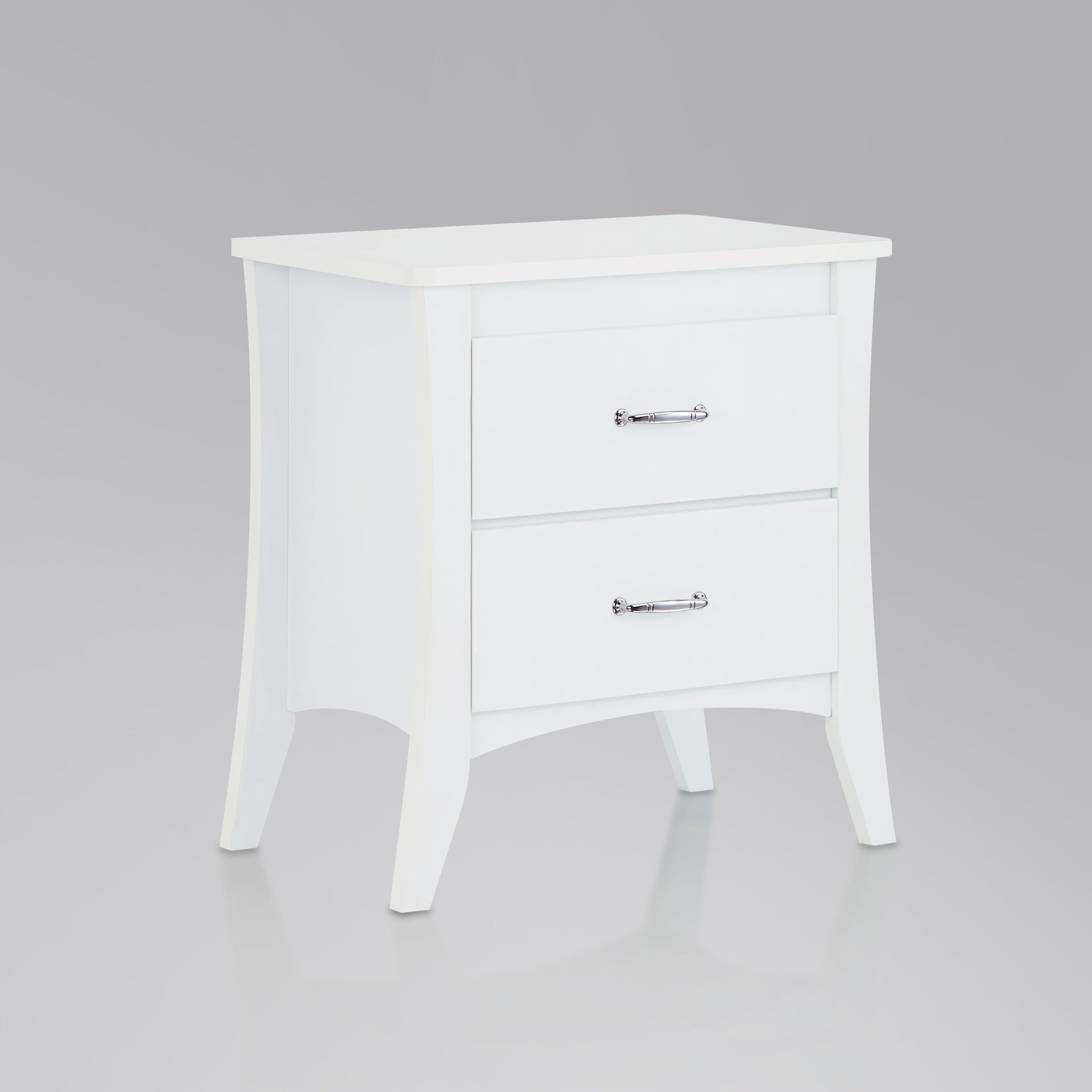 White 2-Drawer Nightstand
