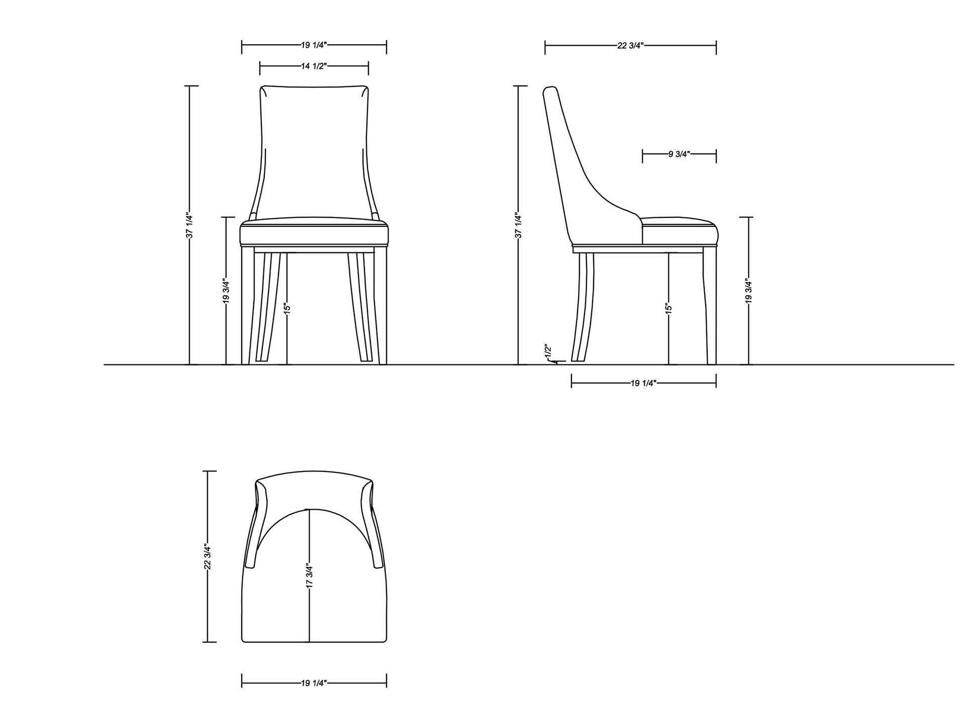 Dining Chair - Set of 2 in Light Gray