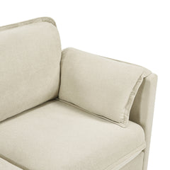 93-inch L-shaped sofa with cotton-linen brushed fabric, detachable storage armrest cushion, 3-seater suitable for living room office and spacious