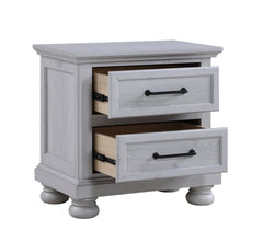 2-Frawer Gray Nightstand with USB