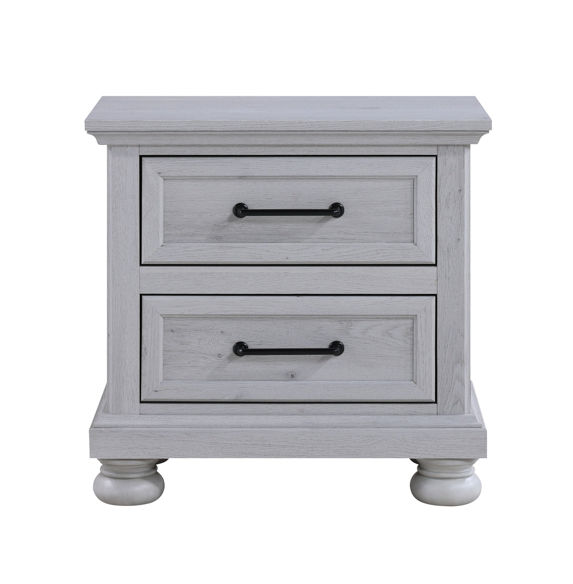 2-Frawer Gray Nightstand with USB