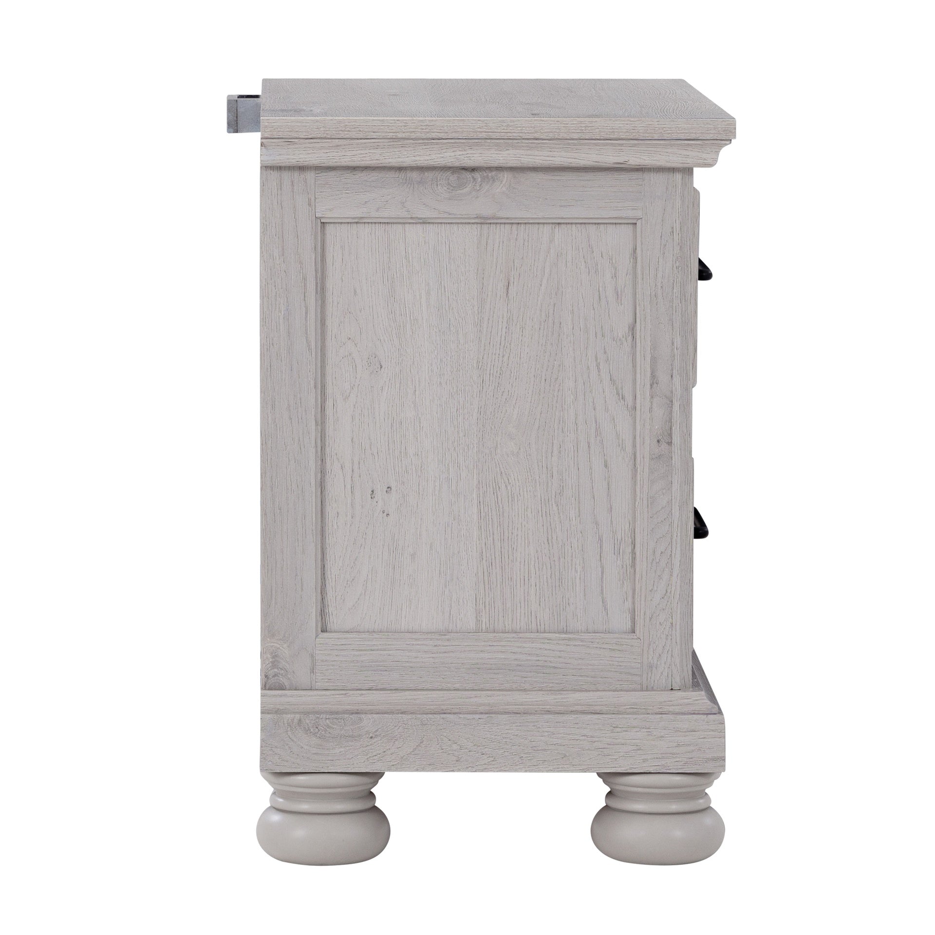 2-Frawer Gray Nightstand with USB