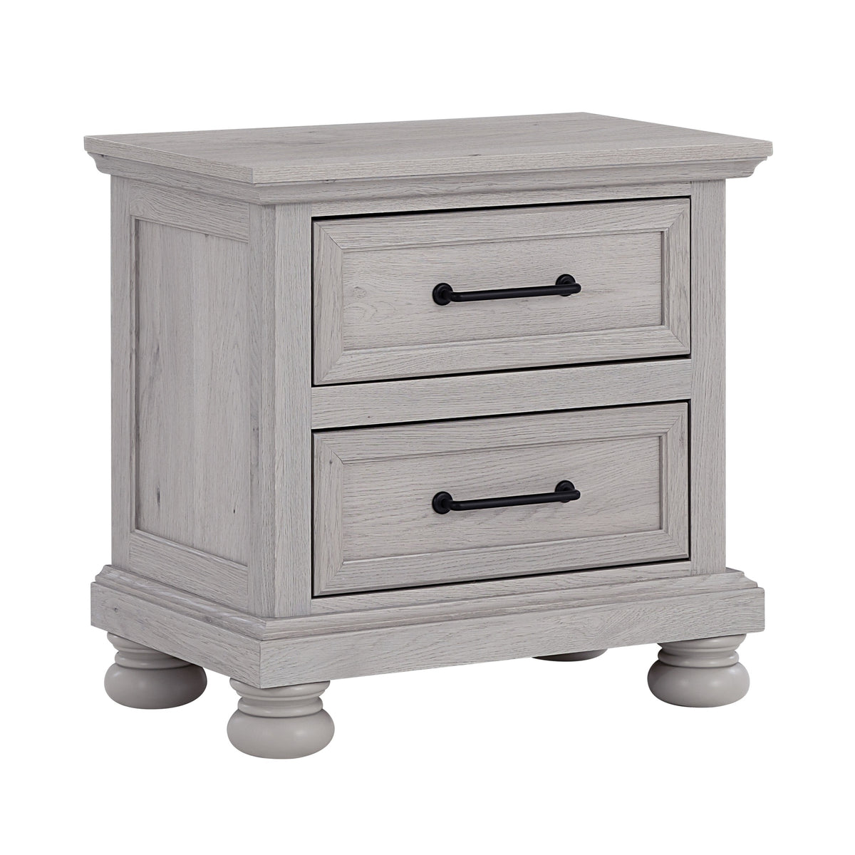 2-Frawer Gray Nightstand with USB