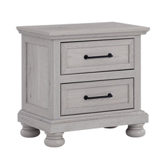 2-Frawer Gray Nightstand with USB