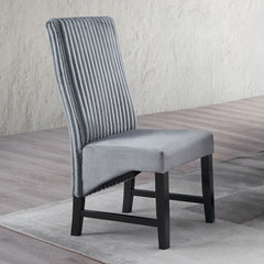 Contemporary Upholstered Dining Chairs Set of 2, Gray Corduroy Comfort Wooden Dining Furniture Modern Elegance