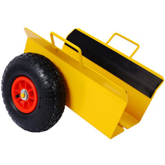 Heavy Duty Panel Dolly Slab Dolly with Handle & 2 10" Peneumatic Tires Wheels 600LBS Load Capacity for Drywall Sheet Heavy Appliance & Material Handling All Terrain Moving Cart Panel Dolly - Yellow