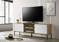 Bacco 70"W White and Oak 2-Door TV Stand