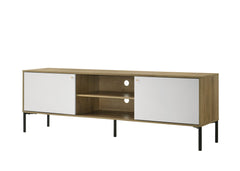 Bacco 70"W White and Oak 2-Door TV Stand