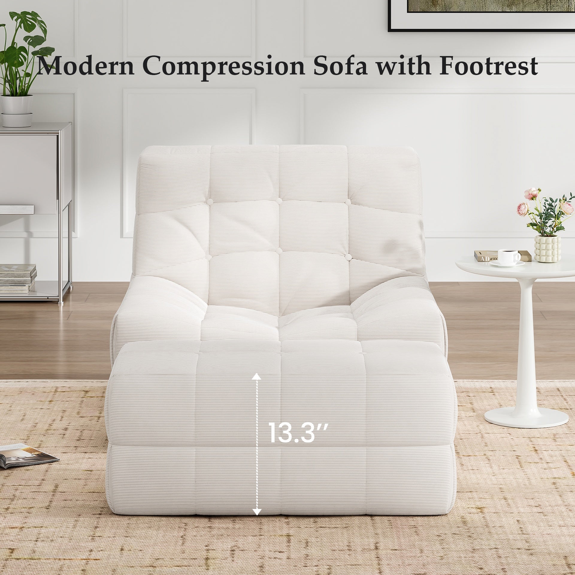 Bean Bag Chair for Adults with Ottoman, Oversized Beanbag Chairs with High-Density Memory Foam, Comfy Lazy Sofa with Head, Neck, Back, Lumbar, Hip Support for Living Room, Bedroom
